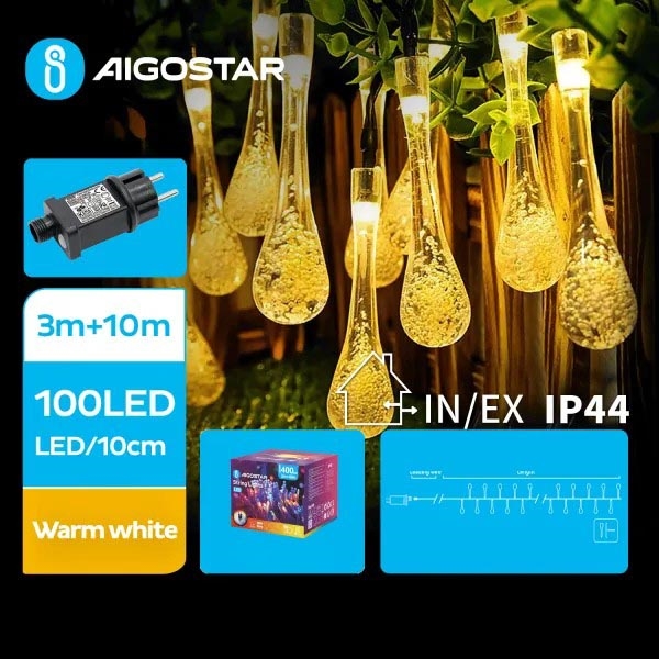 Aigostar - LED zunanji dekorativni niz 100 LED/8 funkcij 13 m IP44 topla bela