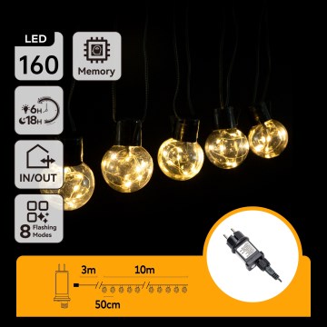 Aigostar - LED zunanji dekorativni niz 160xLED 10m IP44 topla bela