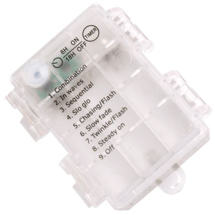 Aigostar - LED zunanji niz 100 LED, 8 funkcij, 3×AA, 10,3 m, IP44, topla bela