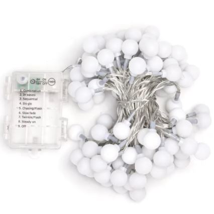 Aigostar - LED zunanji božični svetlobni niz 100xLED/3xAA/8 funkcij 10,3 m IP44 hladno bela