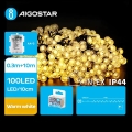 Aigostar - LED Zunanji  niz 100xLED/3xAA/8 funkcij 10,3 m IP44 topla bela
