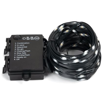 Aigostar - LED zunanji niz, 150 LED, 8 funkcij, 3xAA, 15,3 m, IP44, topla bela