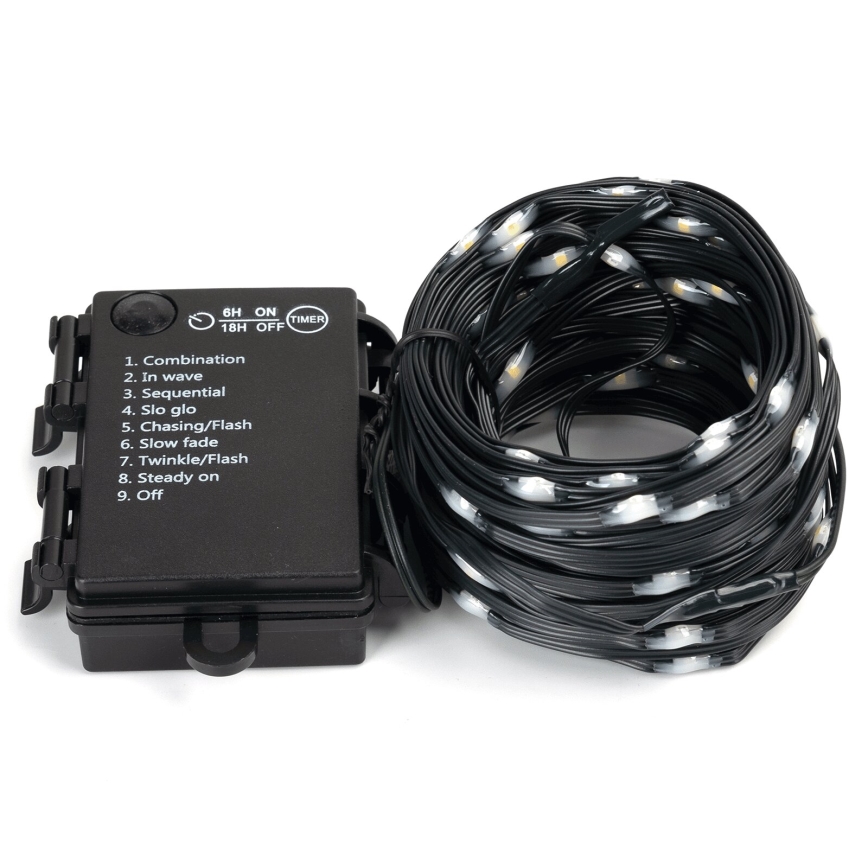 Aigostar - LED zunanji niz, 150 LED, 8 funkcij, 3xAA, 15,3 m, IP44, topla bela