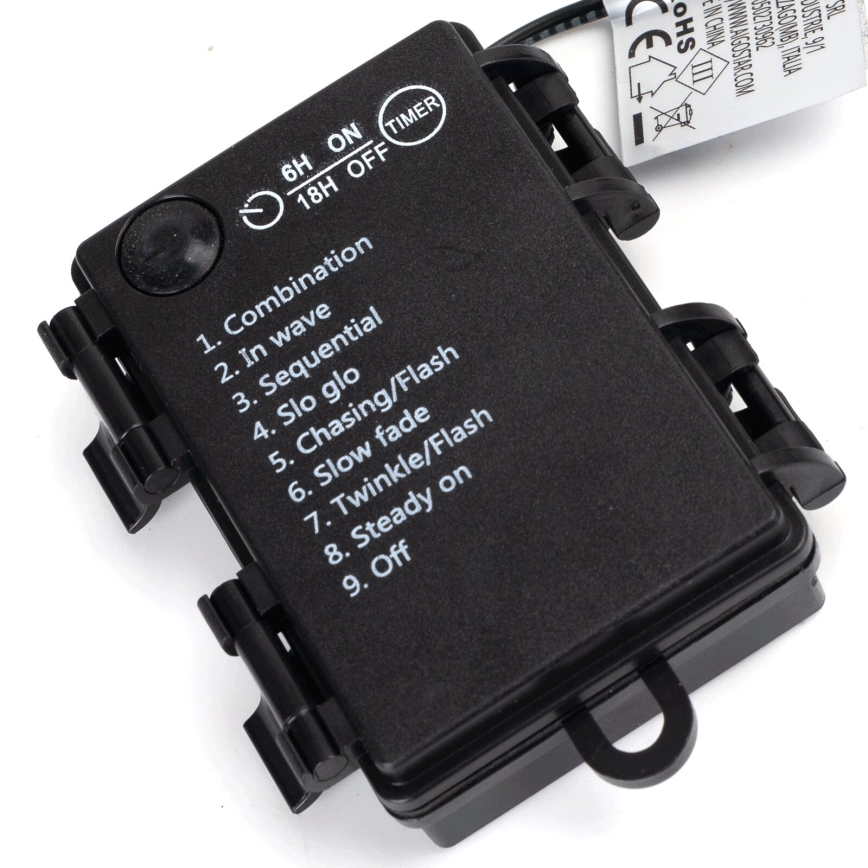 Aigostar - LED zunanji niz, 150 LED, 8 funkcij, 3xAA, 15,3 m, IP44, topla bela