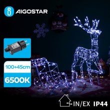 Aigostar - LED Zunanji okrasek LED/3,6W/31/230V 6500K 90/45cm IP44 jelenček s sanmi