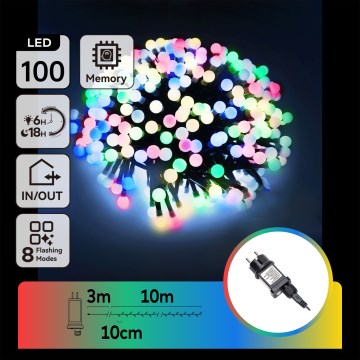Aigostar - LED zunanji okrasni niz 100xLED/8 funkcij 10 m IP44 večbarven