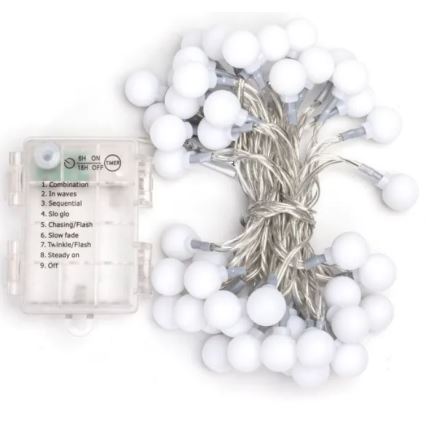 Aigostar - LED Zunanji  niz 50xLED/3xAA/8 funkcij 5,3 m IP44 hladna bela