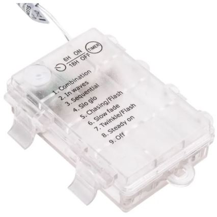 Aigostar - LED Zunanji  niz 50xLED/3xAA/8 funkcij 5,3 m IP44 hladna bela