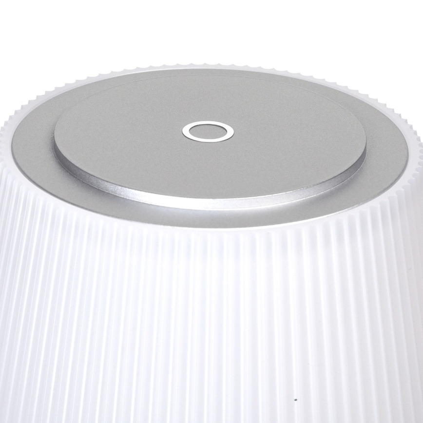 Aigostar - LED Zunanja zatemnitvena polnilna namizna svetilka LED/4W/5V 3600mAh bela/mat krom IP54