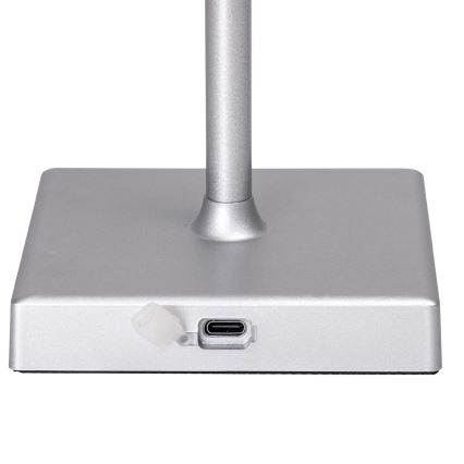Aigostar - LED Zunanja zatemnitvena polnilna namizna svetilka LED/4W/5V 3600mAh bela/mat krom IP54
