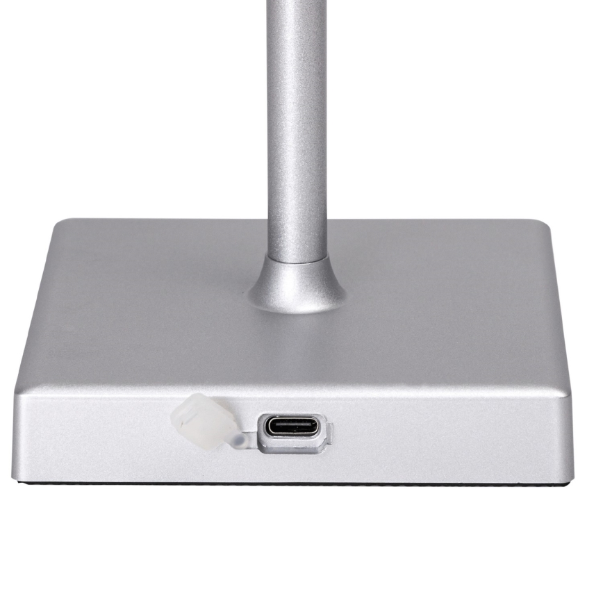 Aigostar - LED Zunanja zatemnitvena polnilna namizna svetilka LED/4W/5V 3600mAh bela/mat krom IP54
