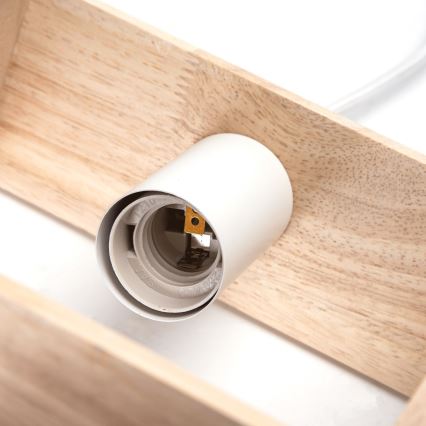 Aigostar - Lesen lestenec na vrvi 1xE27/60W/230V borovina