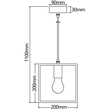 Aigostar - Lesen lestenec na vrvi 1xE27/60W/230V borovina