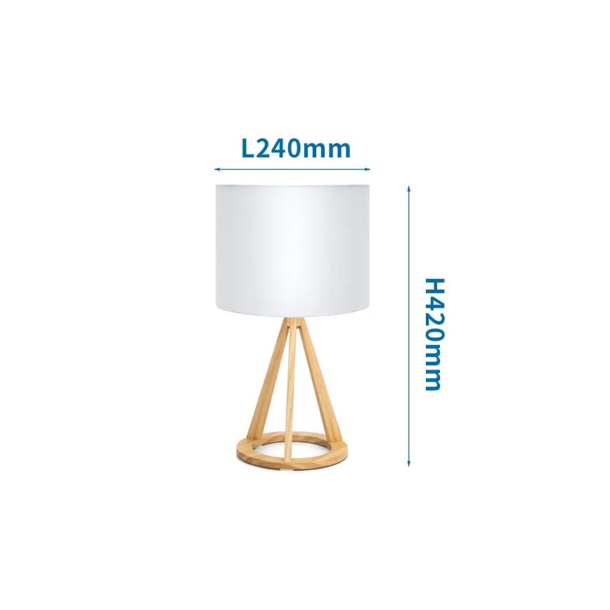 Aigostar - Lesena namizna svetilka iz bora 1xE27/60W/230V