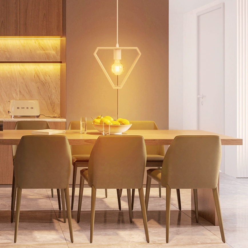 Aigostar - Lesena viseča svetilka na vrvici 1xE27/60W/230V, iz bora