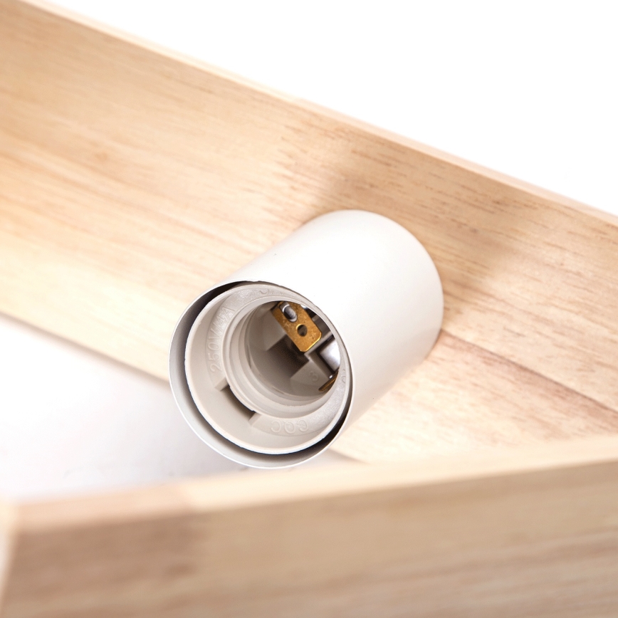 Aigostar - Lesena viseča svetilka na vrvici 1xE27/60W/230V, iz bora