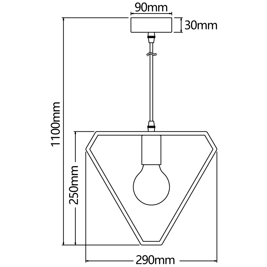 Aigostar - Lesena viseča svetilka na vrvici 1xE27/60W/230V, iz bora