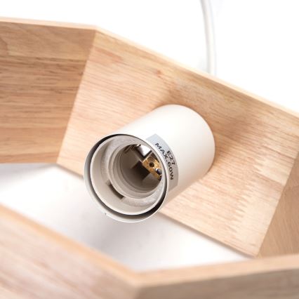 Aigostar - Lesena viseča svetilka na vrvici 1xE27/60W/230V, iz borovega lesa