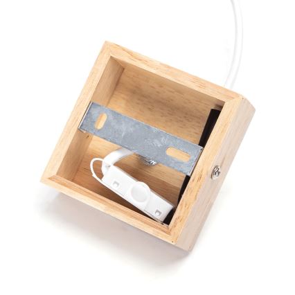 Aigostar - Lesena viseča svetilka na vrvici 1xE27/60W/230V, iz borovega lesa