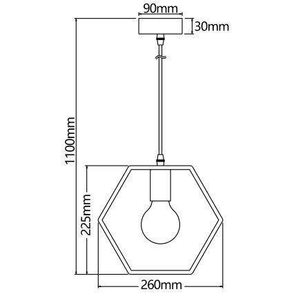 Aigostar - Lesena viseča svetilka na vrvici 1xE27/60W/230V, iz borovega lesa