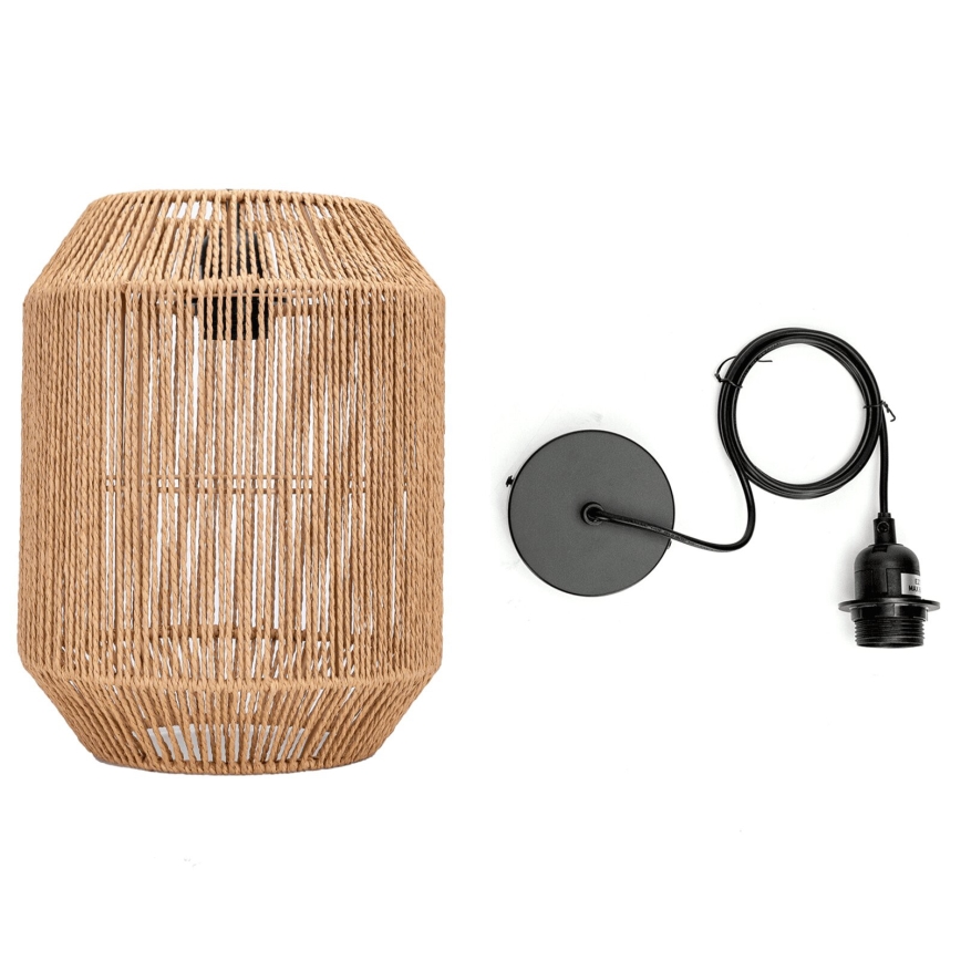 Aigostar - Lestenec na vrvici 1xE27/60W/230V bež
