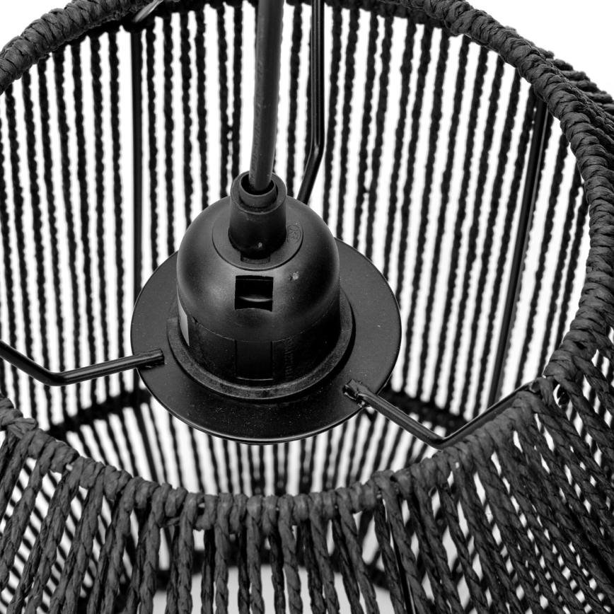 Aigostar - Lestenec na vrvici 1xE27/60W/230V črna