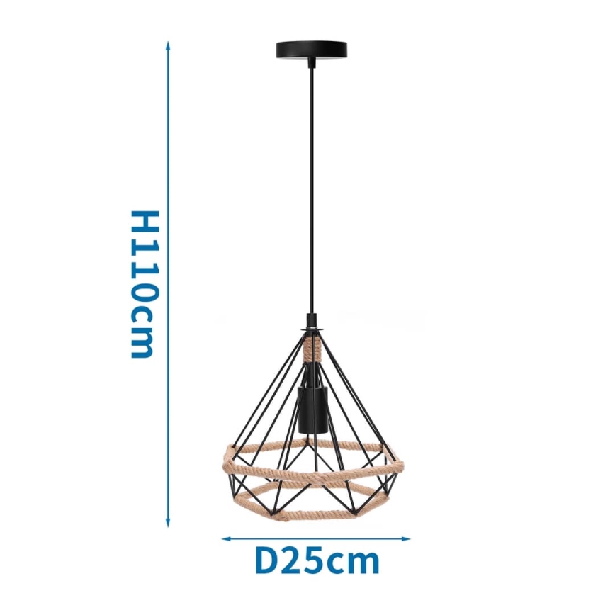 Aigostar - Lestenec na vrvici 1xE27/60W/230V