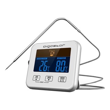 Aigostar - Meat thermometer z LCD zaslonom 0-250 °C 2xAAA