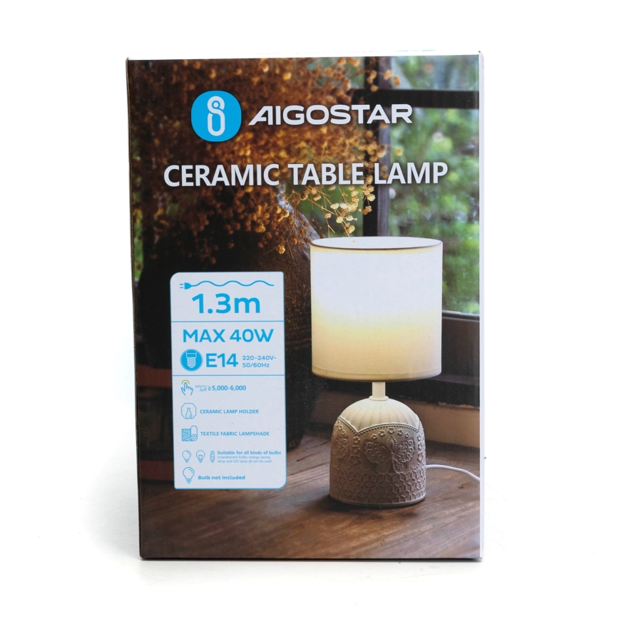 Aigostar - Namizna svetilka 1xE14/40W/230V