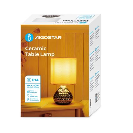 Aigostar - Namizna svetilka 1xE14/40W/230V sijajni krom