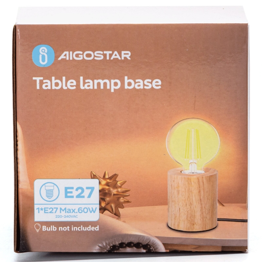 Aigostar - Namizna svetilka 1xE27/60W/230V bež