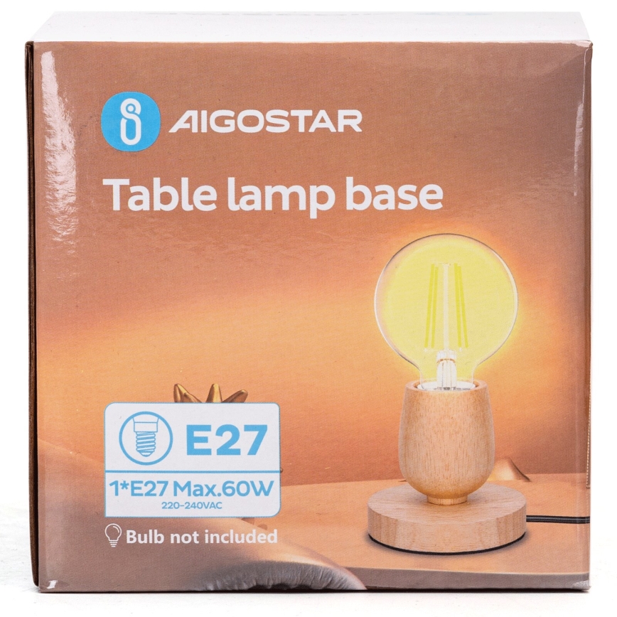 Aigostar - Namizna svetilka 1xE27/60W/230V bež