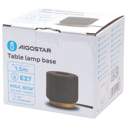 Aigostar - Namizna svetilka 1xE27/60W/230V črna