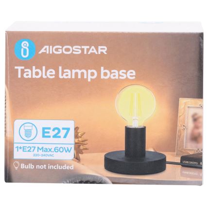 Aigostar - Namizna svetilka 1xE27/60W/230V črna