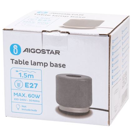 Aigostar - Namizna svetilka 1xE27/60W/230V siva