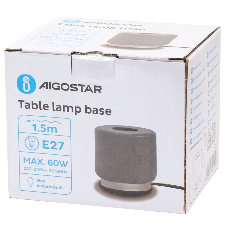 Aigostar - Namizna svetilka 1xE27/60W/230V siva