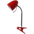 Aigostar - Namizna svetilka s sponko 1xE27/11W/230V rdeča/krom