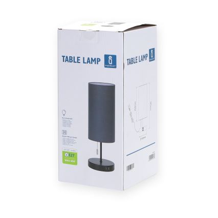 Aigostar - Namizna svetilka z USB priključkom 1xE27/40W/230V črna
