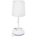 Aigostar - Namizna svetilka z vtičnicami in USB priključki 1xE27/60W/230V bela