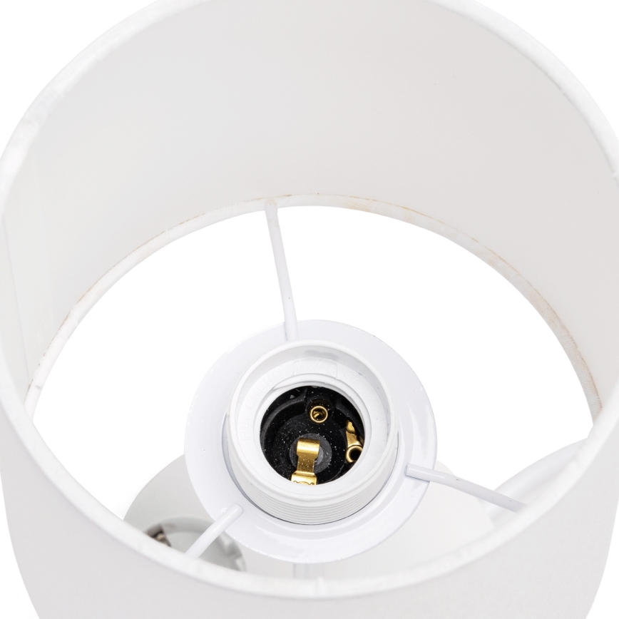 Aigostar - Namizna svetilka z vtičnicami in USB priključki 1xE27/60W/230V bela