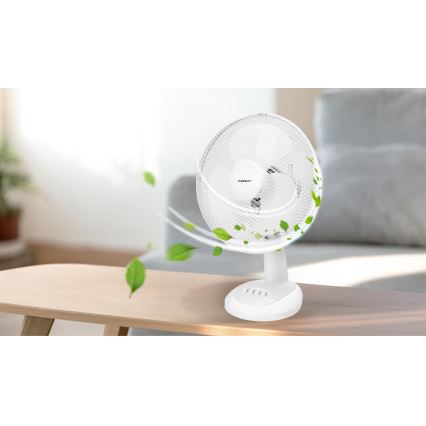 Aigostar - Namizni ventilator 35W/230V 34 cm bela