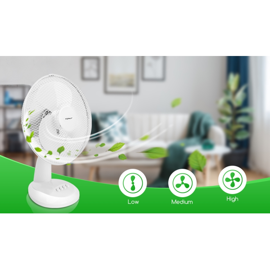 Aigostar - Namizni ventilator 35W/230V 34 cm bela