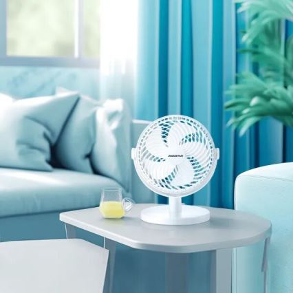 Aigostar - Namizni ventilator 3W/5V bela