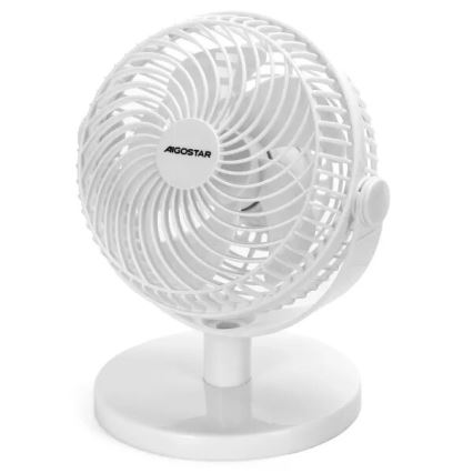 Aigostar - Namizni ventilator 3W/5V bela