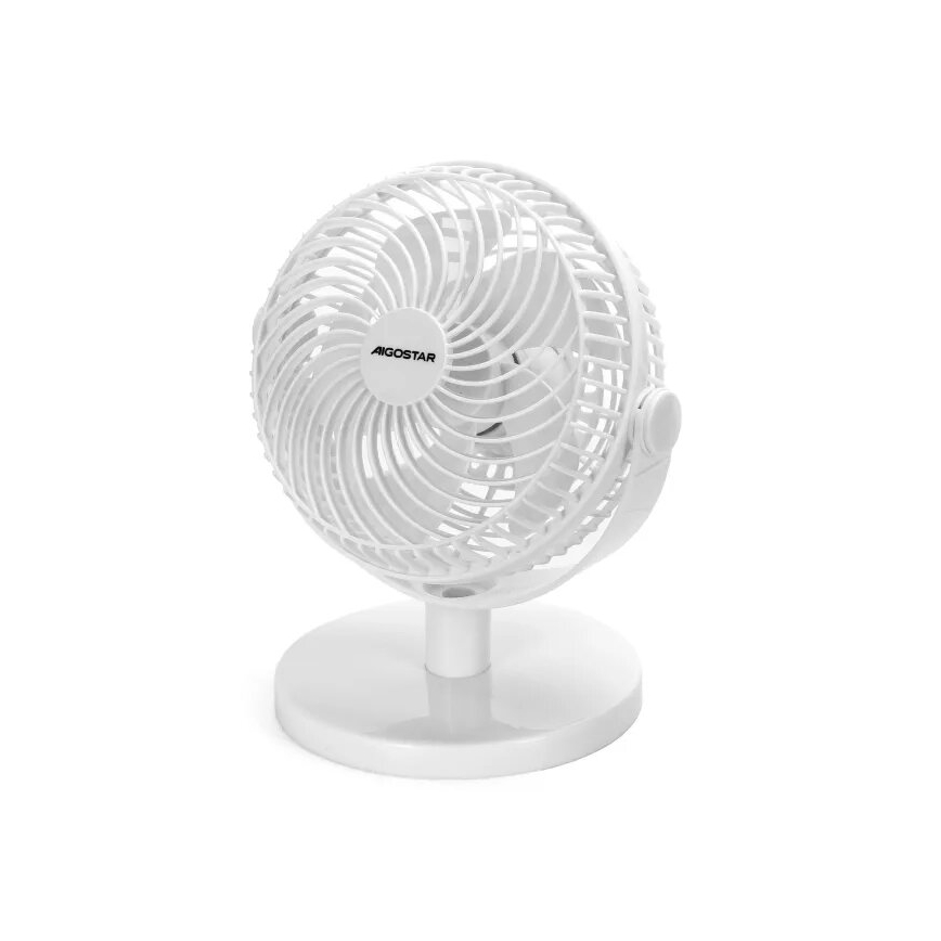 Aigostar - Namizni ventilator 3W/5V bela
