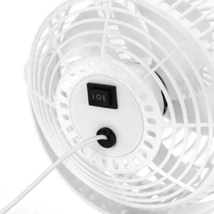 Aigostar - Namizni ventilator 3W/5V bela