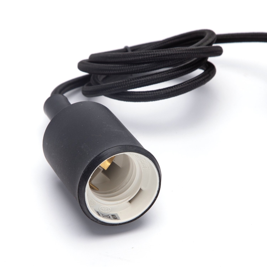 Aigostar - Napajalni kabel 1xE27/60W/250V črn
