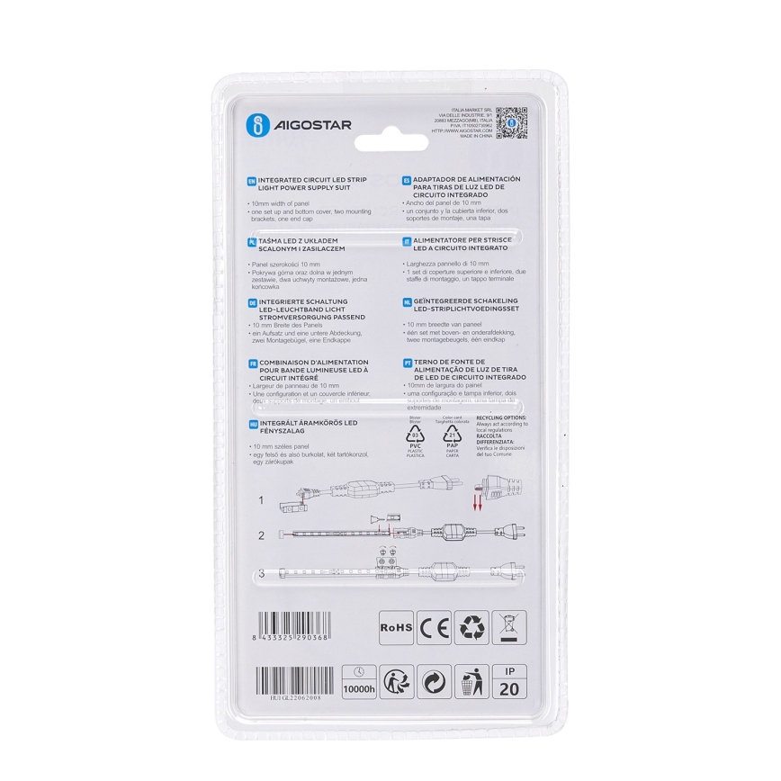 Aigostar - Napajalnik za LED trakove 10 mm 600W/230V bel