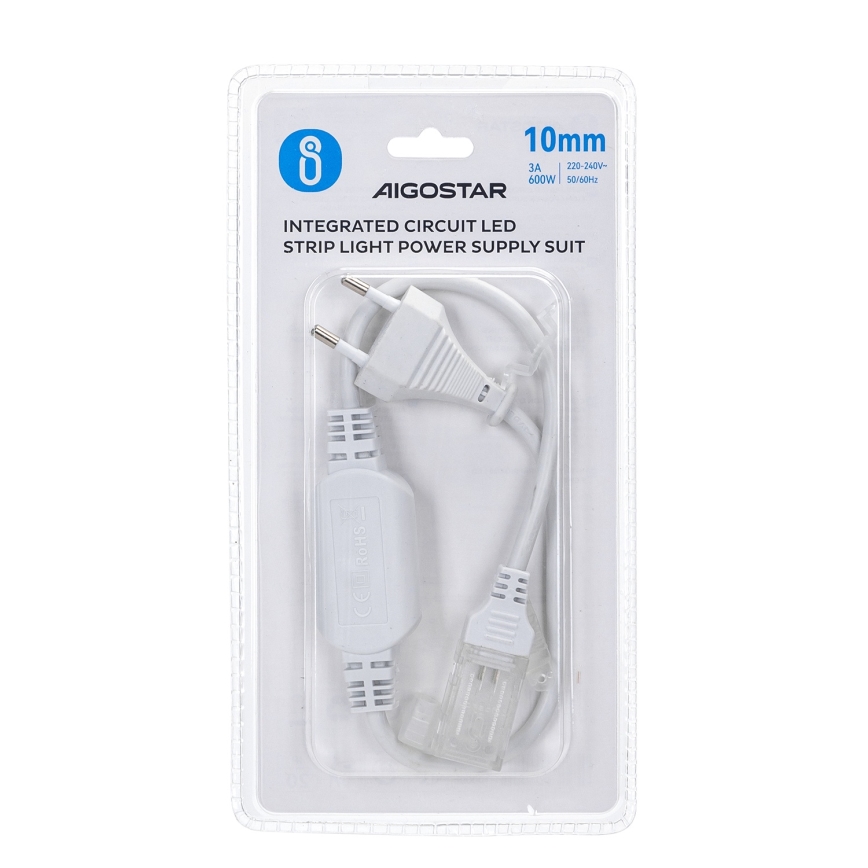 Aigostar - Napajalnik za LED trakove 10 mm 600W/230V bela