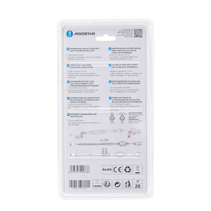 Aigostar - Napajalnik za LED trakove 10 mm 600W/230V bela